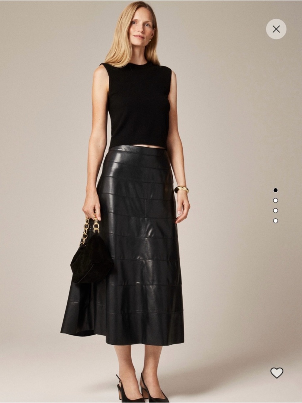 J. Crew Black vegan Leather Maxi Skirt